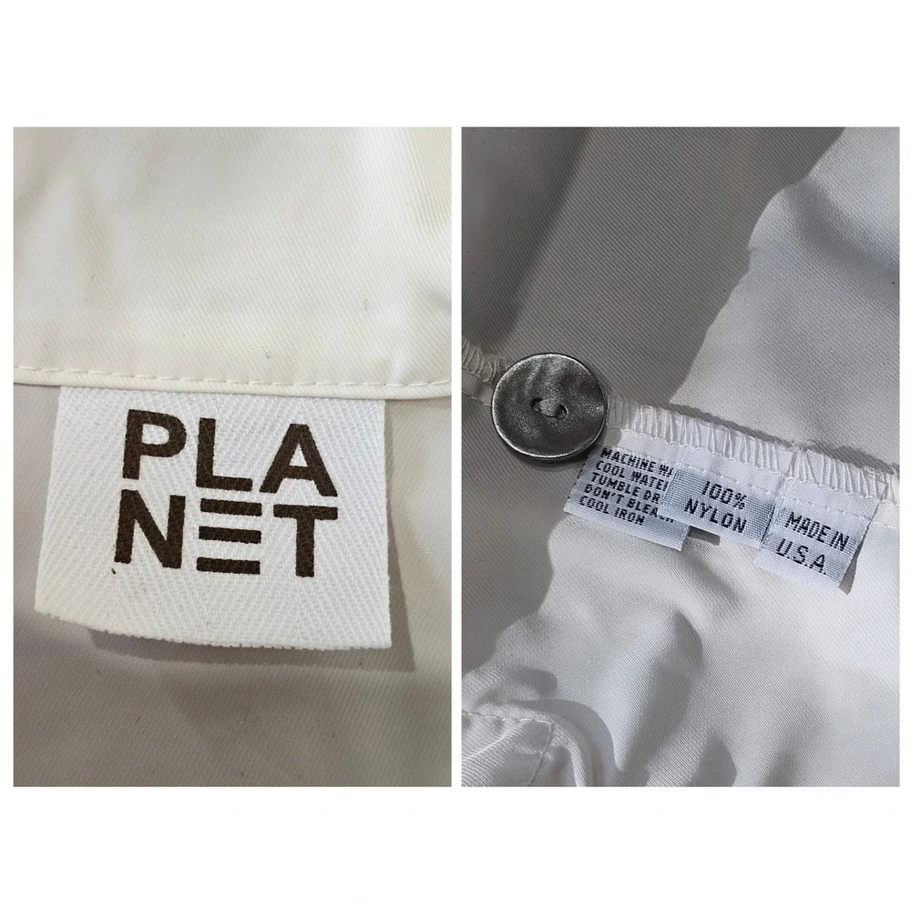 PLANET‎ Lightweight Jacket Womens One Size Ivory Double Breasted Nylon Coat